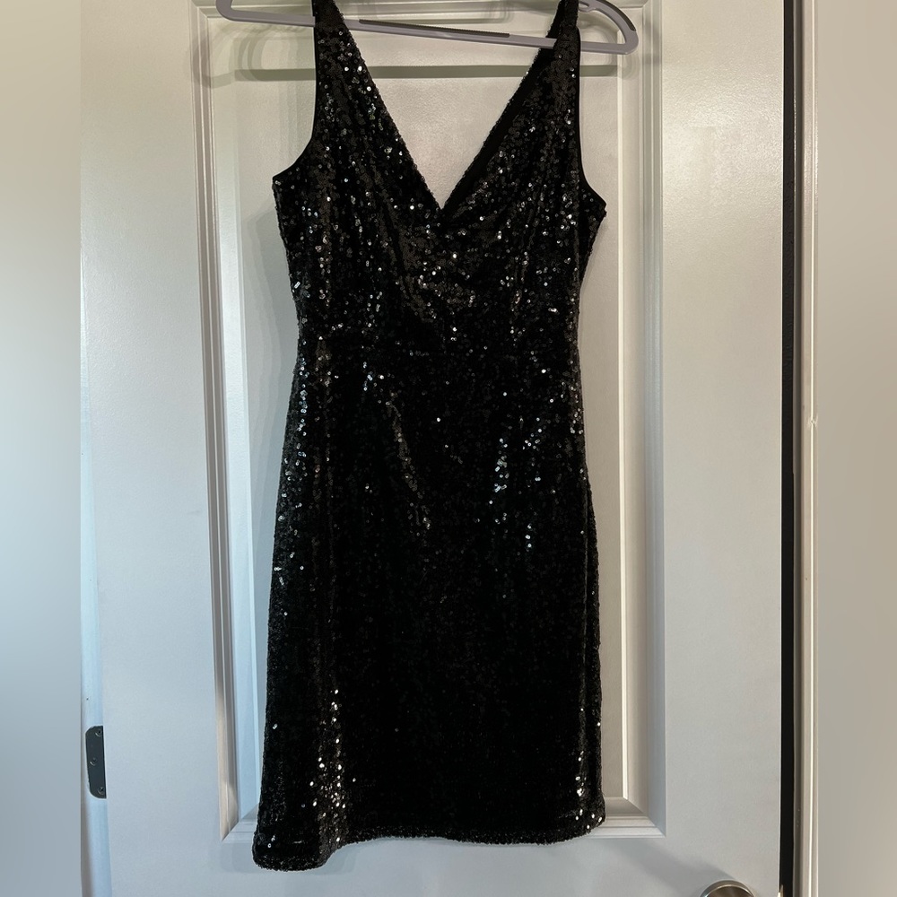 Lulu’s Champagne Showers Black Sequin Bodycon Dress
